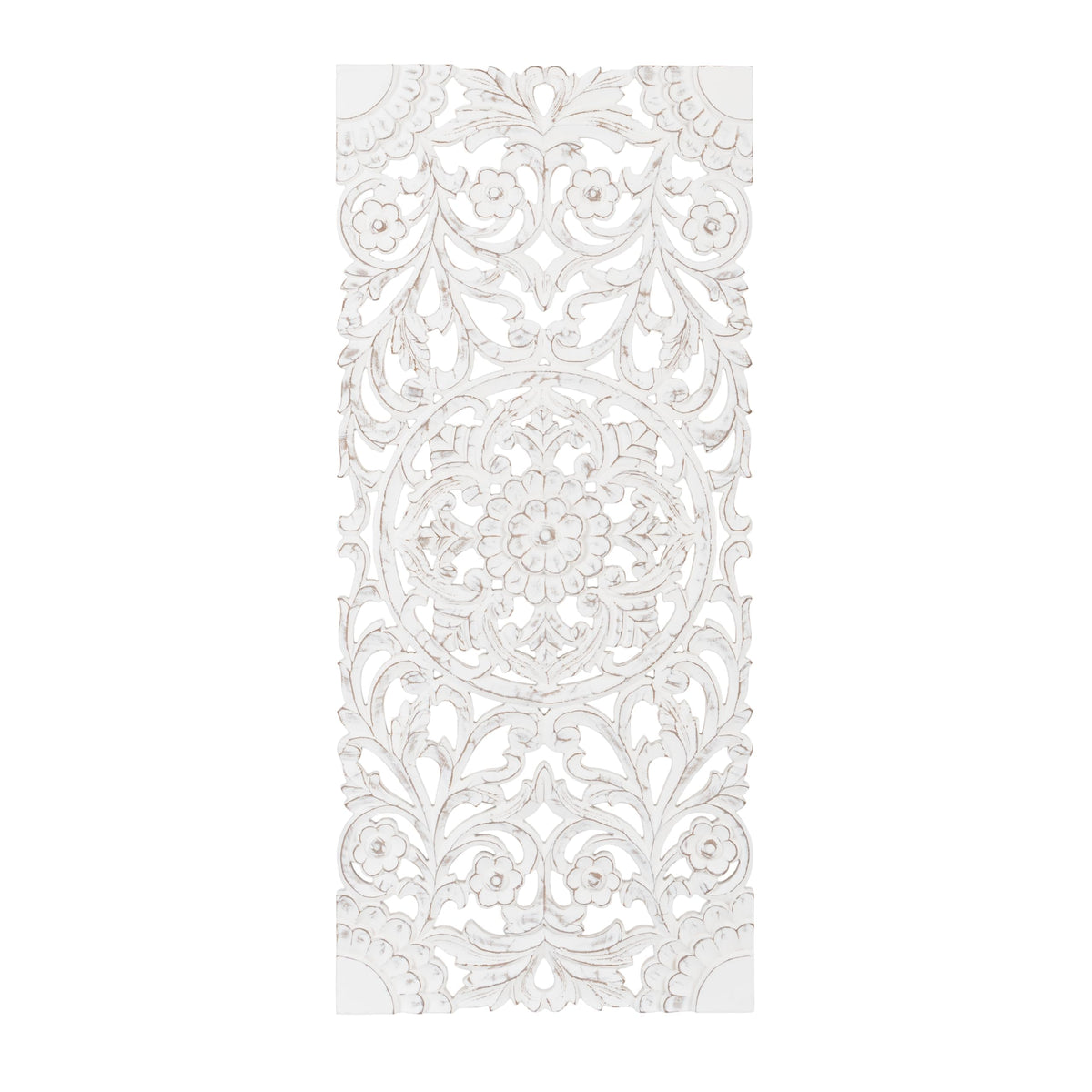 JFY Designs Iris Hand Carved Wood Medallion Wall Panels Bedroom Décor