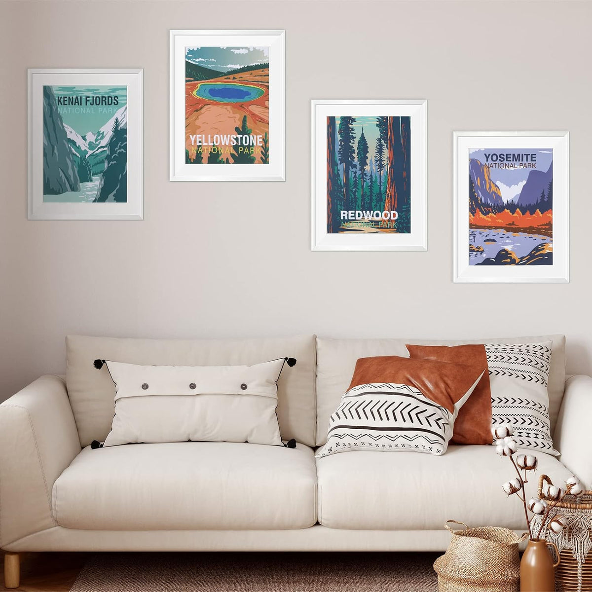 Gersoniel 16 Pcs National Park Posters Nature Art Wall Print, Vintage Style