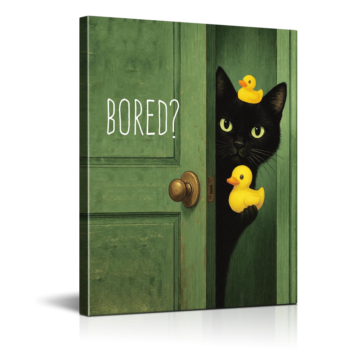 Funny Ghost Cat Halloween Bathroom Wall Art Ghost Are Canvas Print Framed