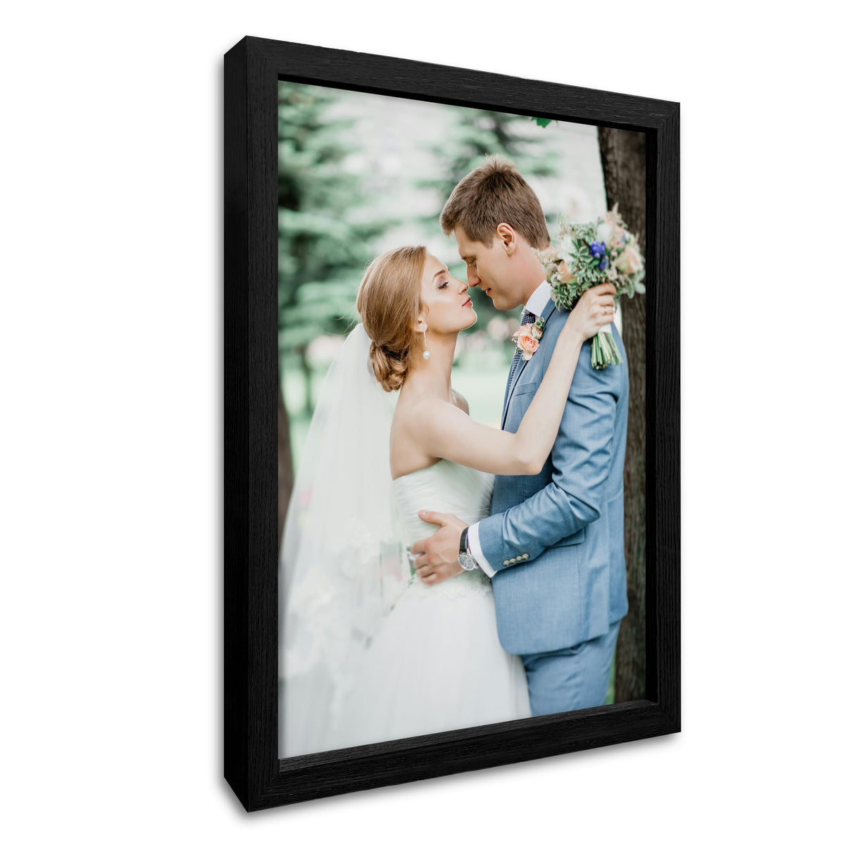 Framed Custom Canvas Prints with Your Photos Personalized Photo to Canvas Print Gifts for Couples Friends Family Baby Pets (Black, 8" L x 10" W)