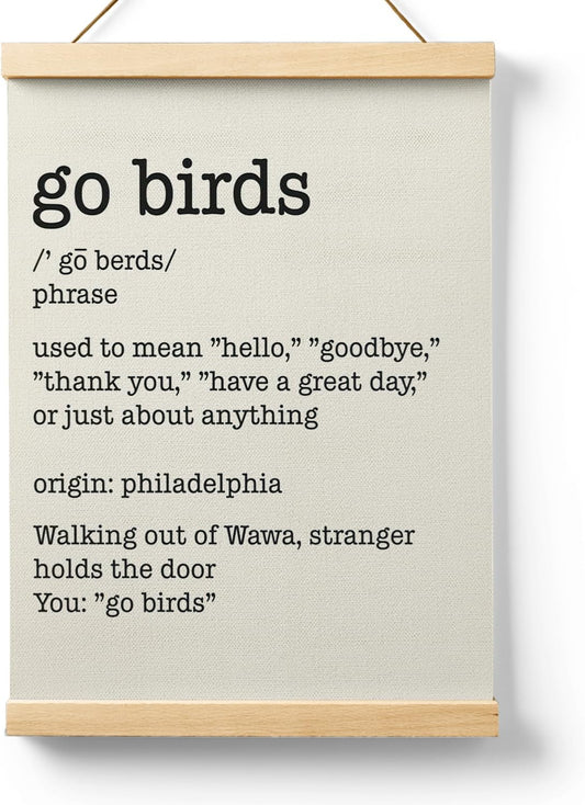 Ryeolo Football Go Birds Definition Wooden Poster Hanger Frame 12.5x17 Inch,Go Birds Poster Hanger Frame,Motivational Wooden Hanging Wall Art Decor For Home Room