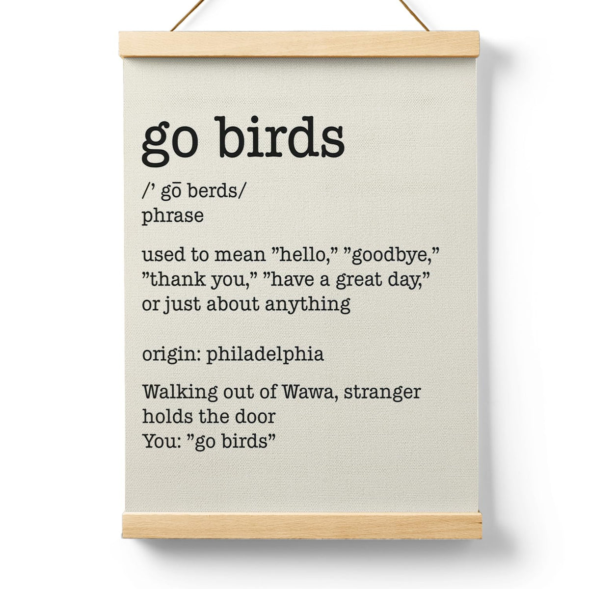 Ryeolo Football Go Birds Definition Wooden Poster Hanger Frame 12.5x17 Inch,Go Birds Poster Hanger Frame,Motivational Wooden Hanging Wall Art Decor For Home Room