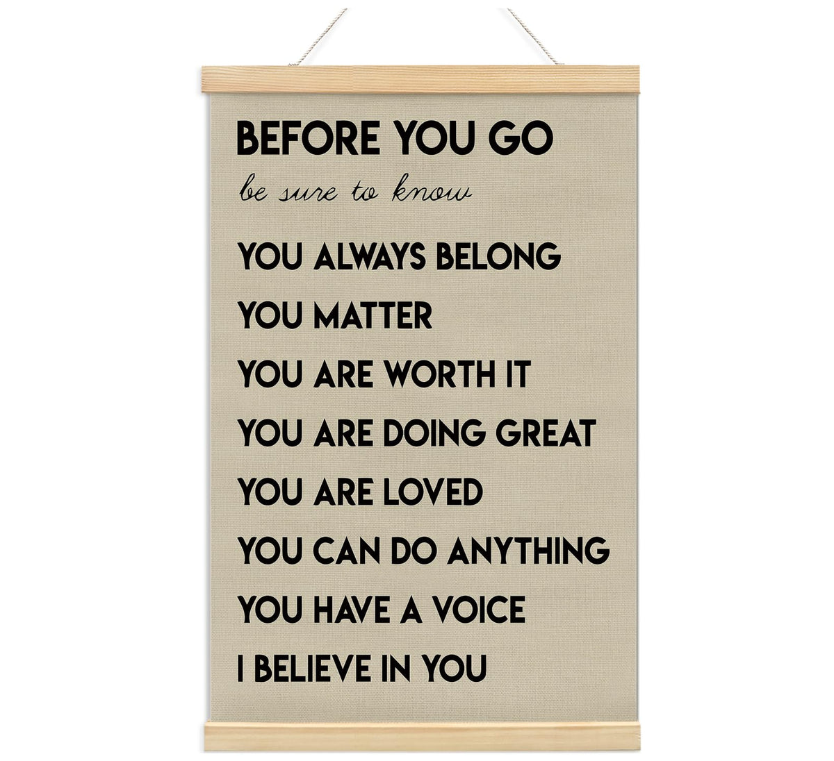 Positive Affirmations Inspirational Classroom Nursery Wall Art Decor, 12x16