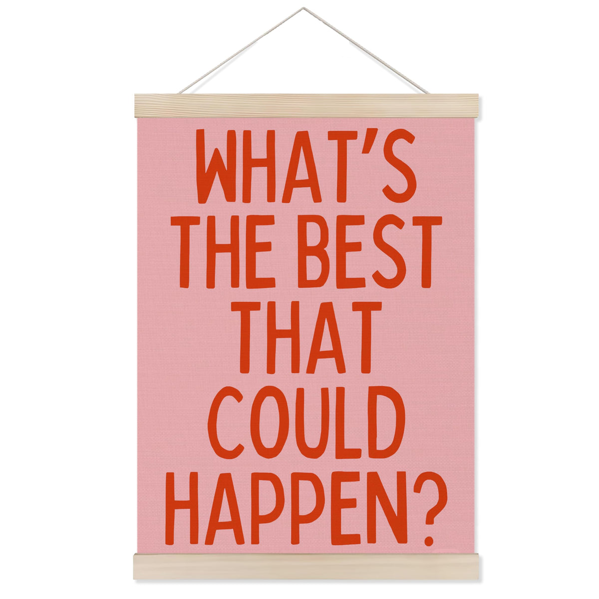 Welshower Boho Motivational Positive Poster Hanger Frame, What's the Best That Could Happen Positive Affirmations Wall Art Prints Decor for Living Room Bedroom Home Office Framed, 12x16 Inch