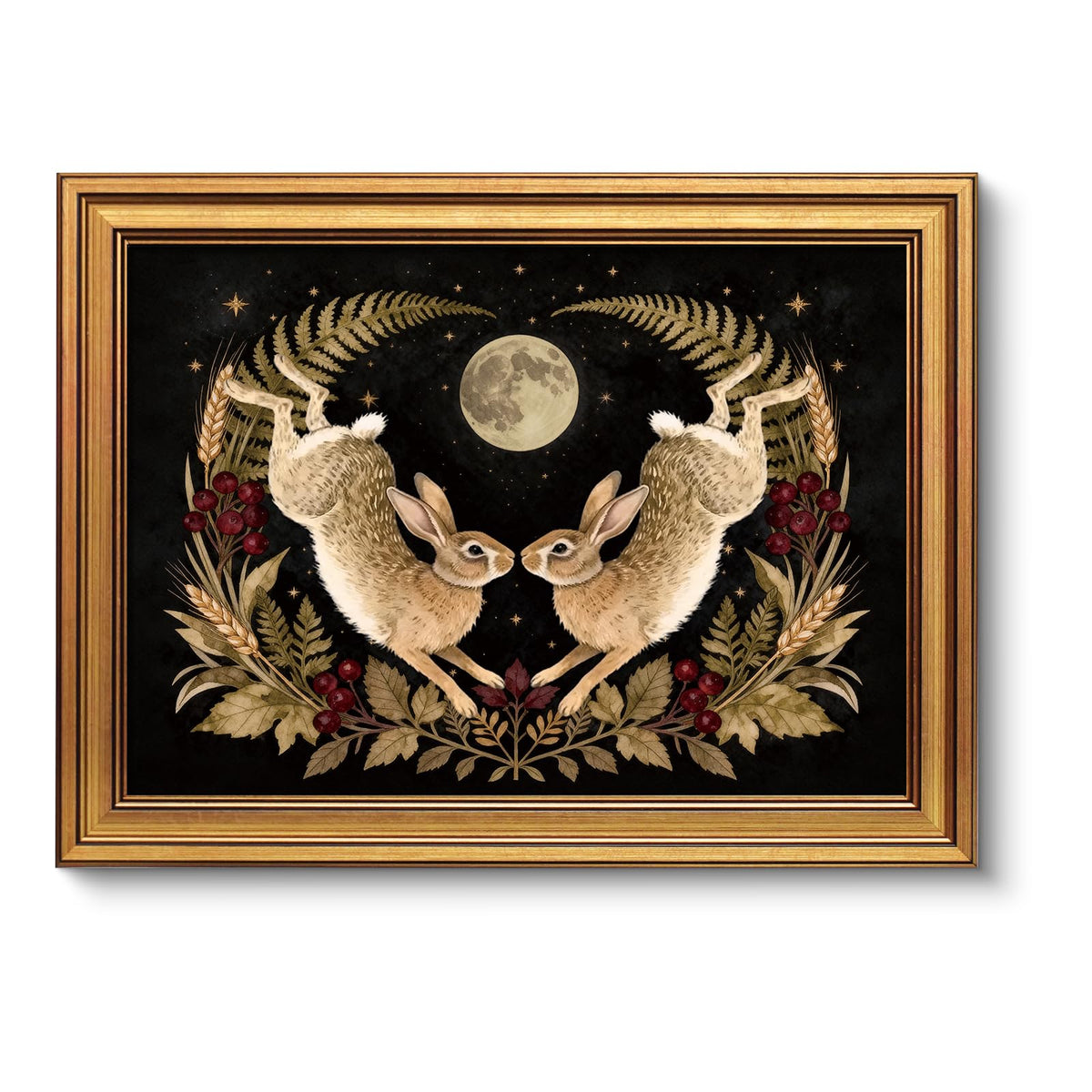 VIYYIEA Vintage Gold Framed Wall Art – Hummingbird Sketch, 8x10 IN
