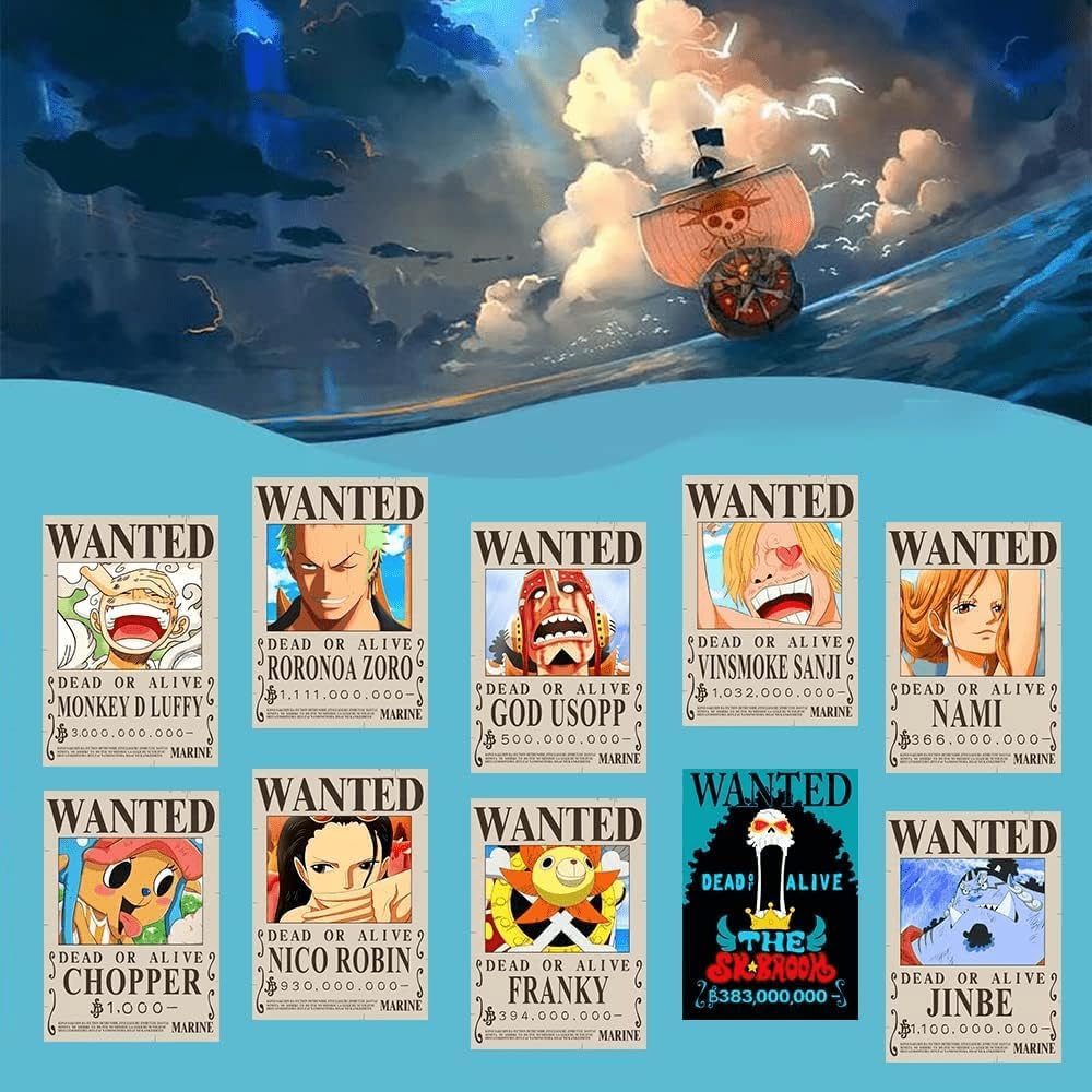TYZZHOA 25PCS Anime [OP] Wanted Posters 30x21cm, New Bounty Edition