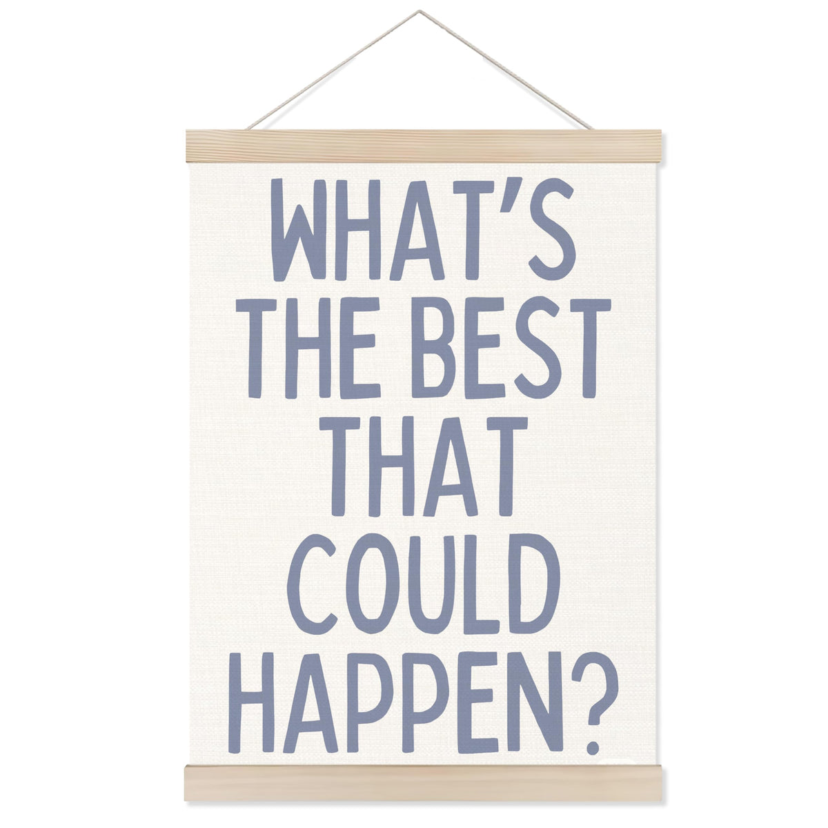Welshower Boho Motivational Positive Poster Hanger Frame, What's the Best That Could Happen Positive Affirmations Wall Art Prints Decor for Living Room Bedroom Home Office Framed, 12x16 Inch