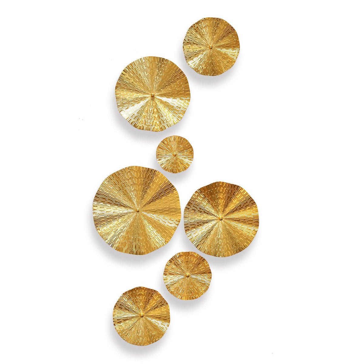 Gold Wall Decor for Living Room, 7PCS Metal Wall Art Plate Statement