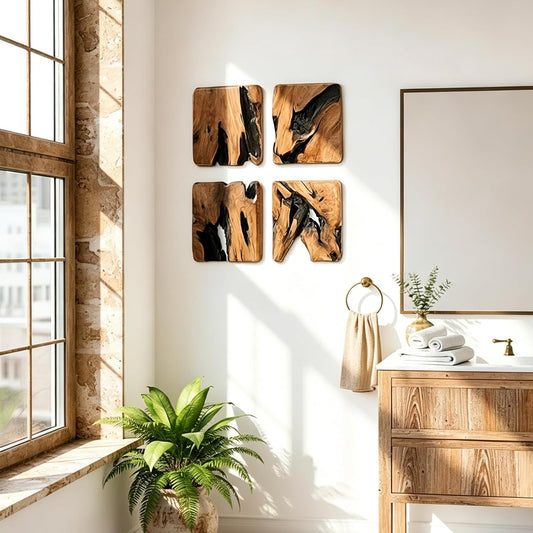 WELLAND 4 Pieces of Handmade Wall Sculptures