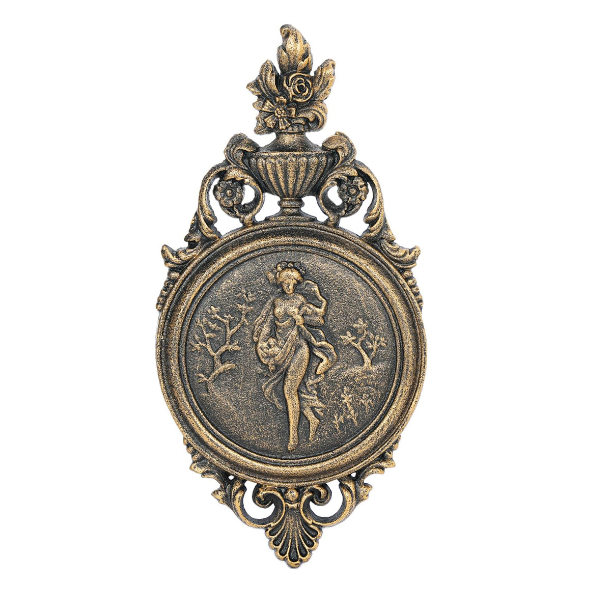 Sungmor Copper Cast Iron Wall Plaque -Classical Lady Relief in French Style
