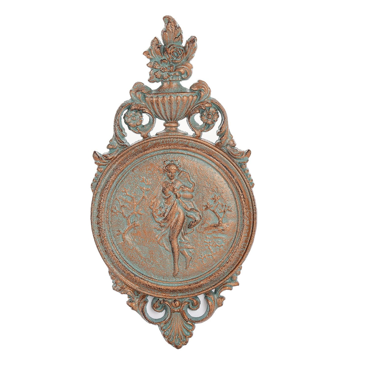 Sungmor Copper Cast Iron Wall Plaque -Classical Lady Relief in French Style