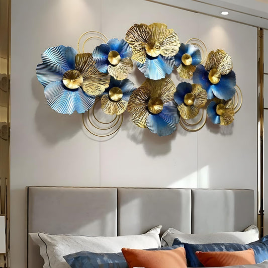 edaknez Metal Wall Art for Living Room 51" Extra Large Flower Wall Decor