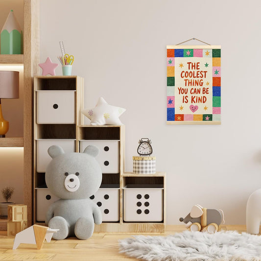 madalo Inspirational whimsical Colorful Classroom Wall Art Poster Hanger Frame, Motivational Wall Decor for Kids Nursery Room Bedroom, Positive Affirmations Artworks for Walls Hanging Decor, 12x16 Inch