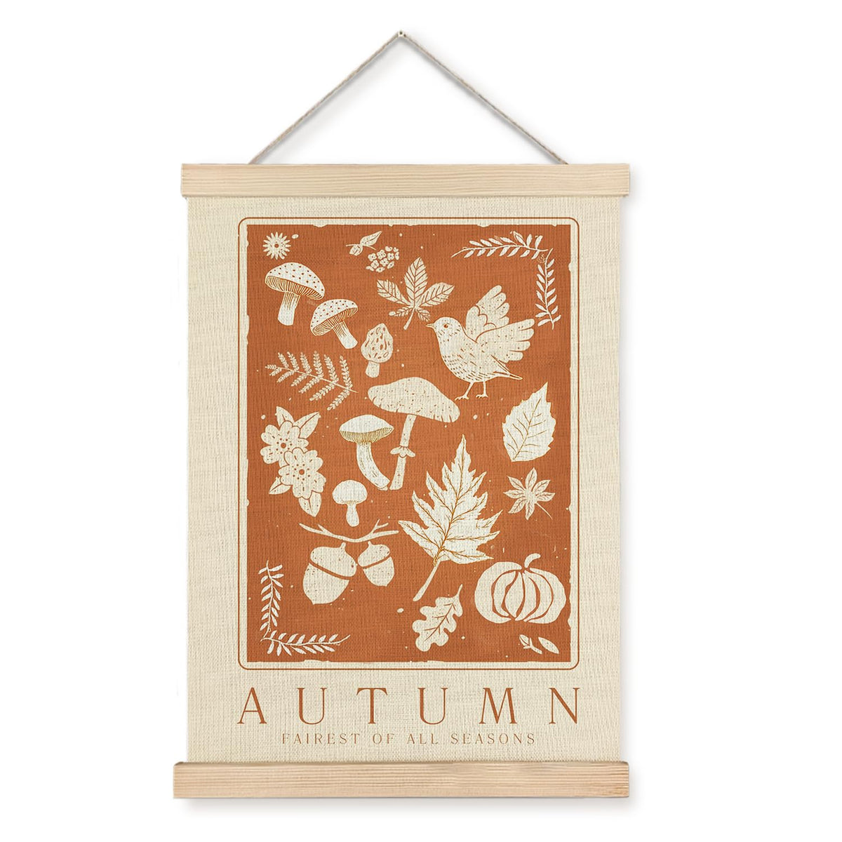 LUVADIAN Fall Pumpkin Decor, Fall Wall Decor Poster Hanger Frame, Autumn Wall Art Posters, Falls Decorations for Home, Farmhouse Autumn Decorations Posters, 12x16 Inches