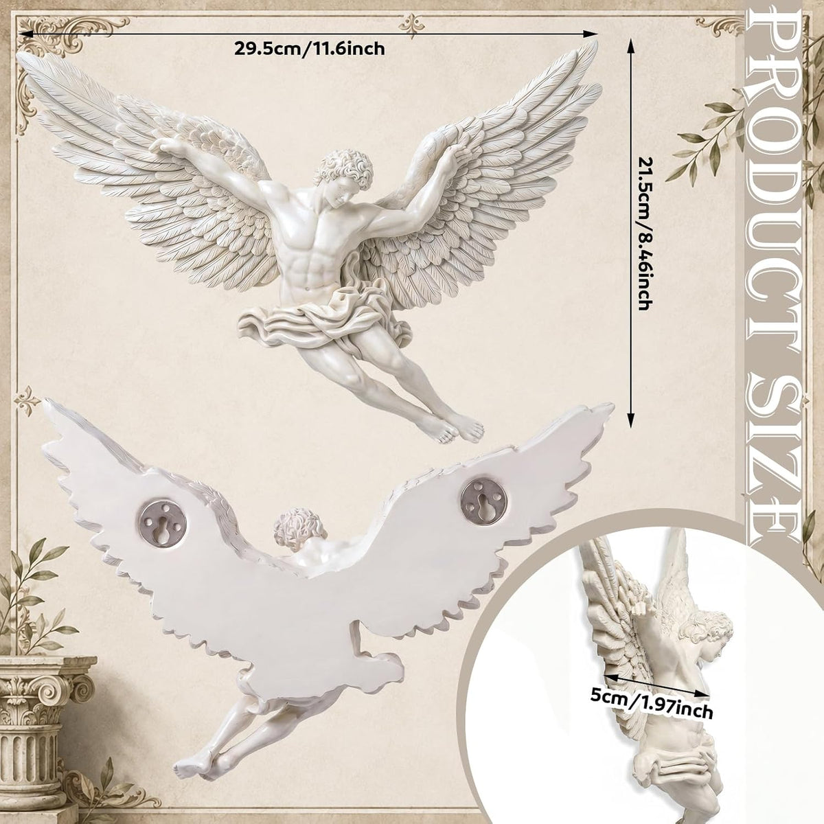 Greek Icarus Resin Wall Sculpture 11.6 x 8.5 x 2 Inch