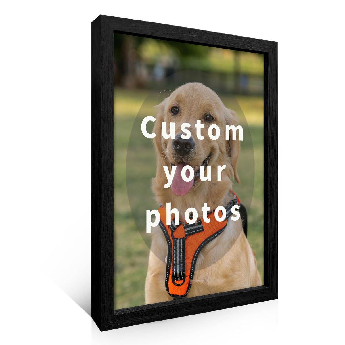 Framed Custom Canvas Prints with Your Photos Personalized Photo to Canvas Print Gifts for Couples Friends Family Baby Pets (Black, 8" L x 10" W)