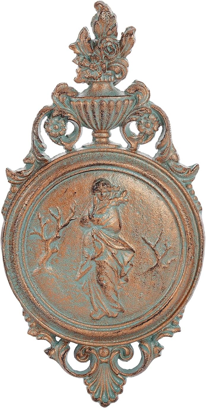 Sungmor Copper Cast Iron Wall Plaque -Classical Lady Relief in French Style