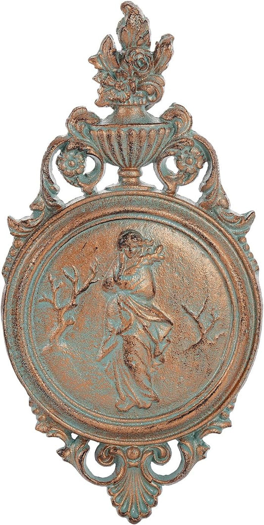 Sungmor Copper Cast Iron Wall Plaque -Classical Lady Relief in French Style