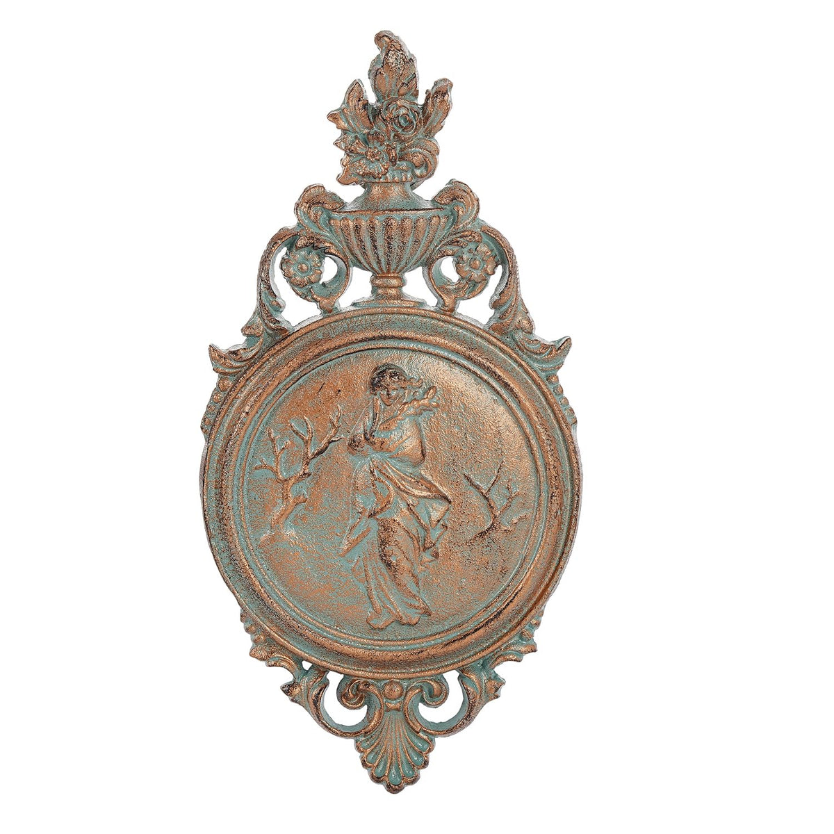 Sungmor Copper Cast Iron Wall Plaque -Classical Lady Relief in French Style