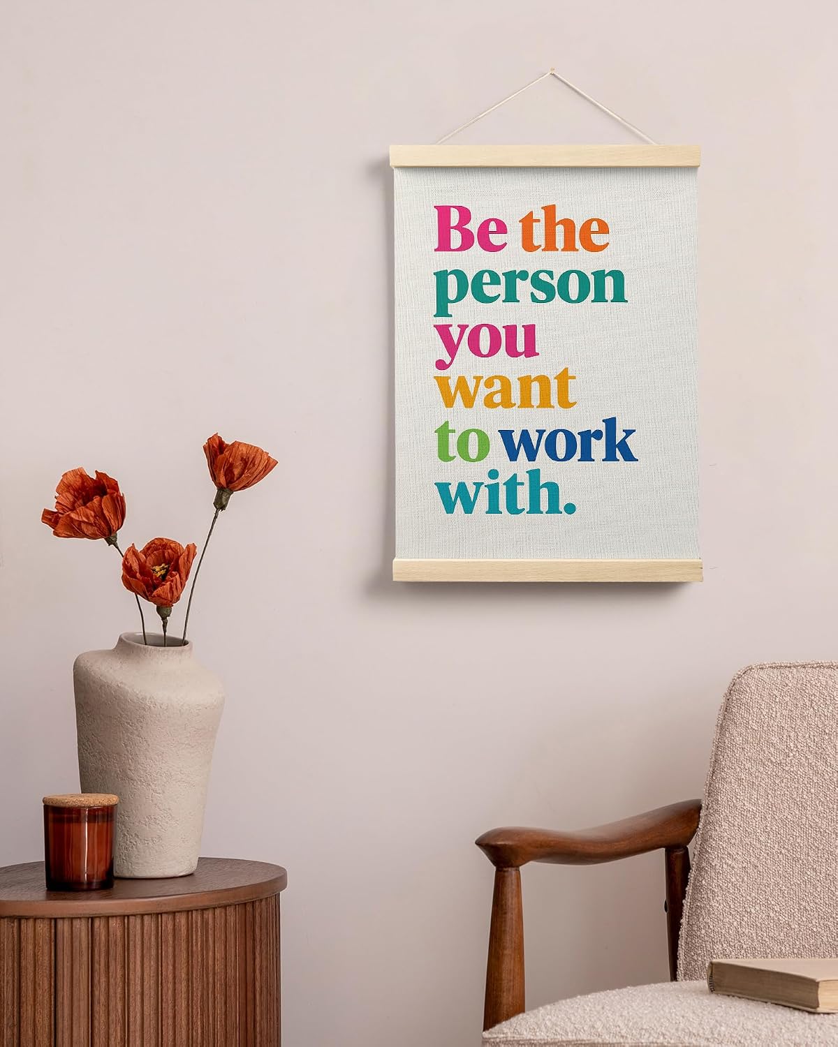 FGFK Inspirational Office Wall Art Poster Hanger Frame, Be the Person You Want to Work with Motivational Canvas Prints Framed Wall Decor for Home Office Workplace, 12x16 Inch