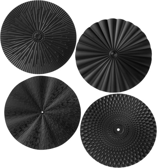 Hicarer 4 Pcs 12 Inch Black Metal Wall Art Decor Modern Sunburst Decor