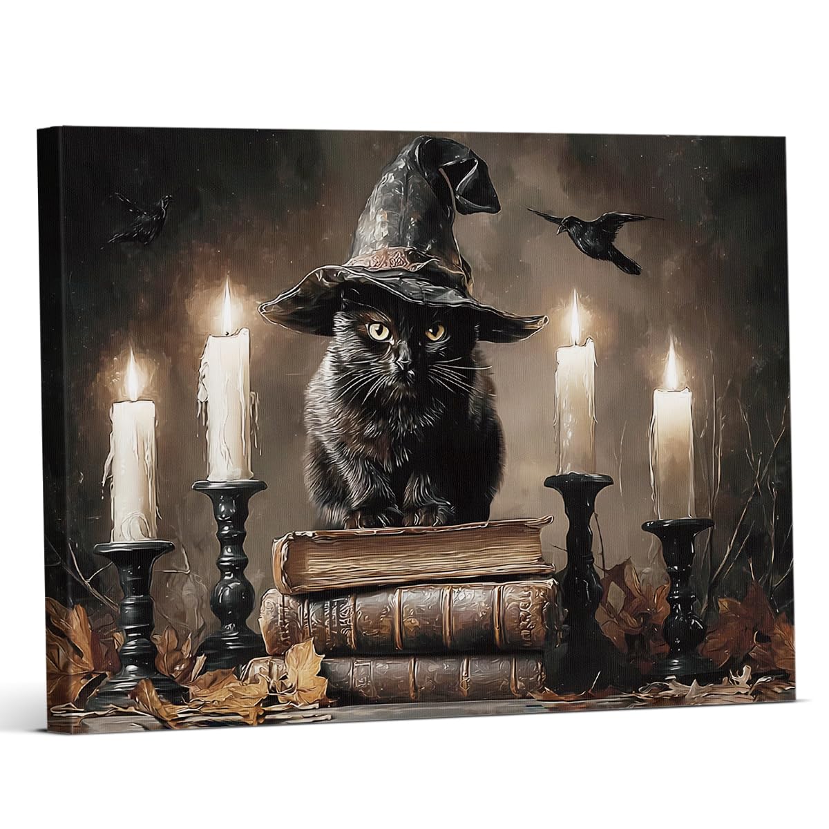 Funny Ghost Cat Halloween Bathroom Wall Art Ghost Are Canvas Print Framed