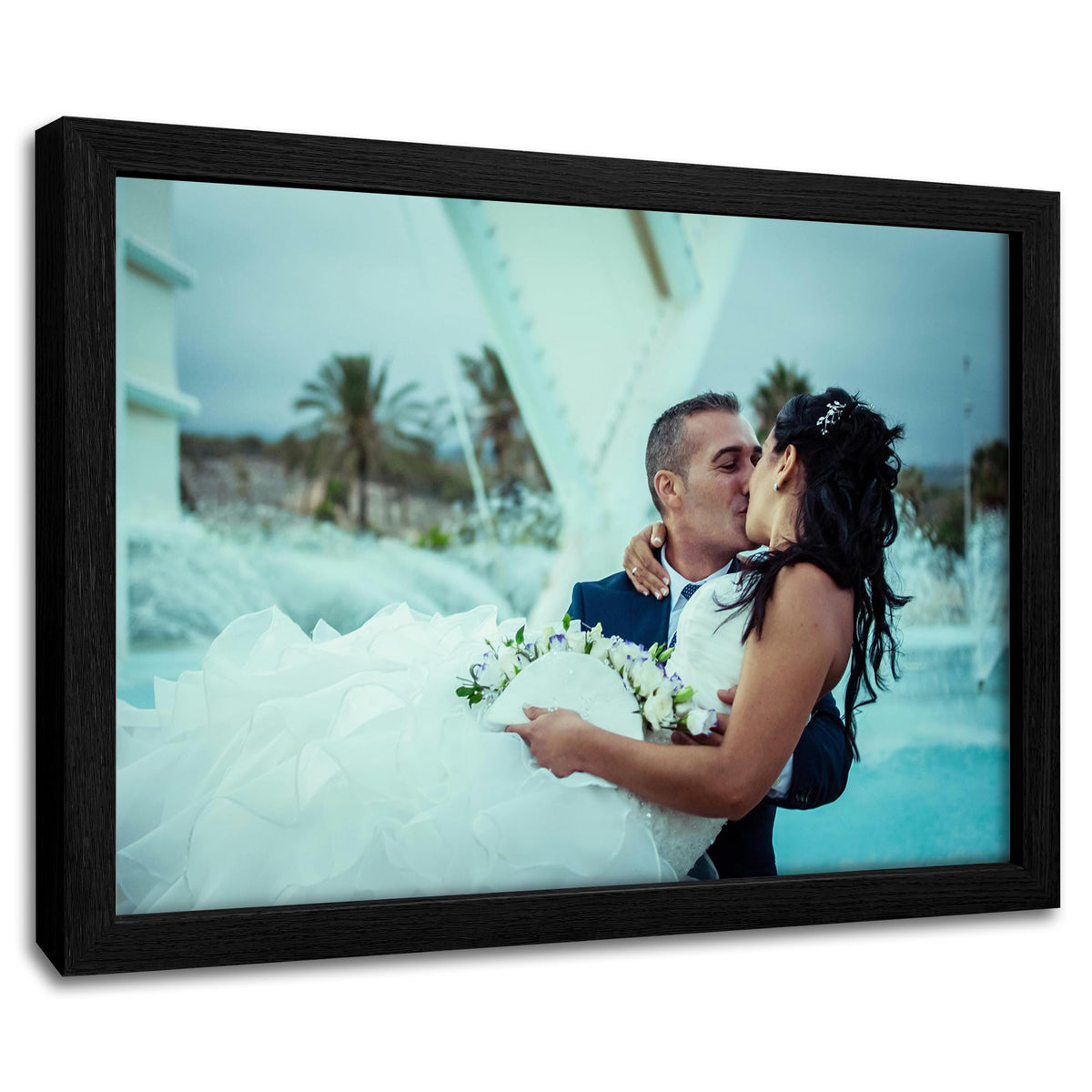 Framed Custom Canvas Prints with Your Photos Personalized Photo to Canvas Print Gifts for Couples Friends Family Baby Pets (Black, 8" L x 10" W)