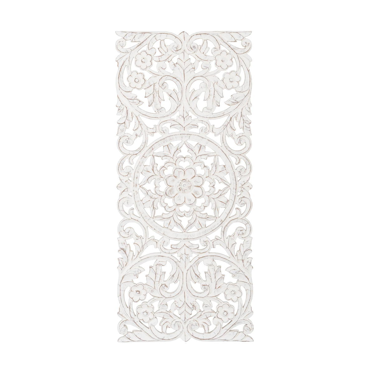 JFY Designs Iris Hand Carved Wood Medallion Wall Panels Bedroom Décor