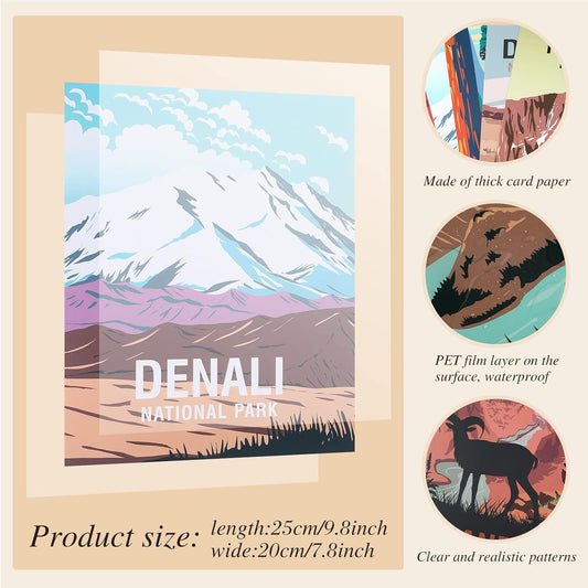 Gersoniel 16 Pcs National Park Posters Nature Art Wall Print, Vintage Style
