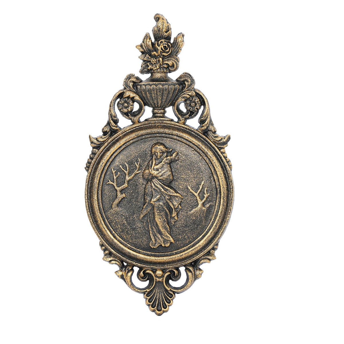 Sungmor Copper Cast Iron Wall Plaque -Classical Lady Relief in French Style