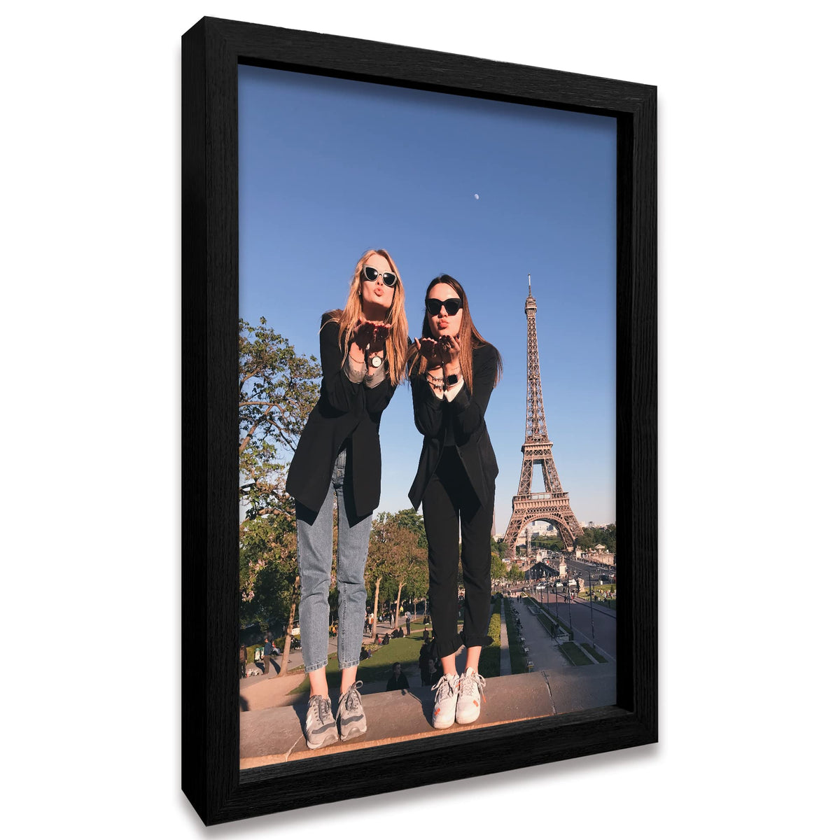 Framed Custom Canvas Prints with Your Photos Personalized Photo to Canvas Print Gifts for Couples Friends Family Baby Pets (Black, 8" L x 10" W)