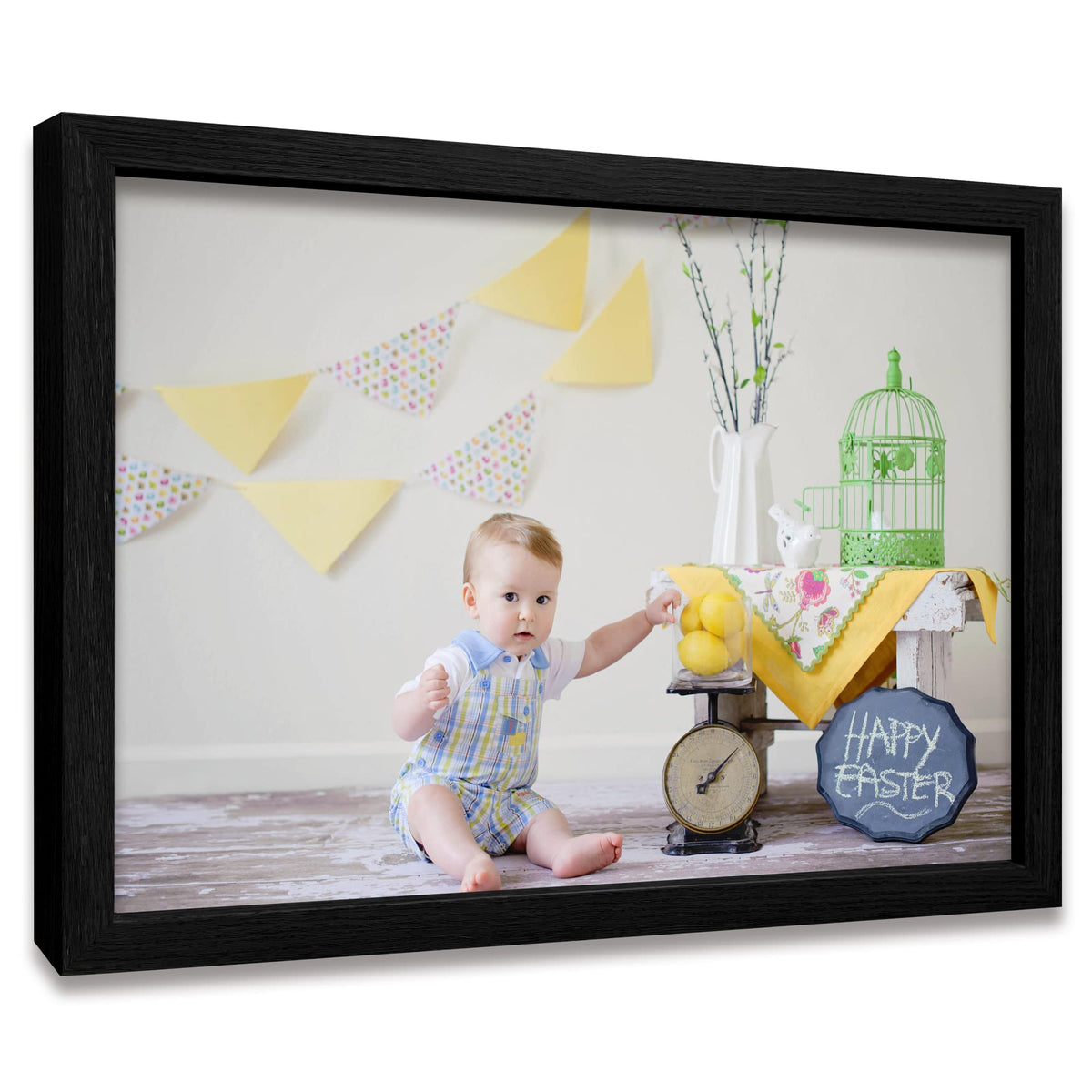 Framed Custom Canvas Prints with Your Photos Personalized Photo to Canvas Print Gifts for Couples Friends Family Baby Pets (Black, 8" L x 10" W)