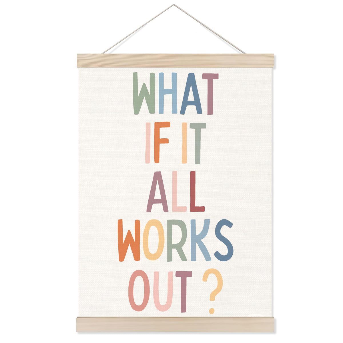 Welshower Boho Motivational Positive Poster Hanger Frame, What's the Best That Could Happen Positive Affirmations Wall Art Prints Decor for Living Room Bedroom Home Office Framed, 12x16 Inch