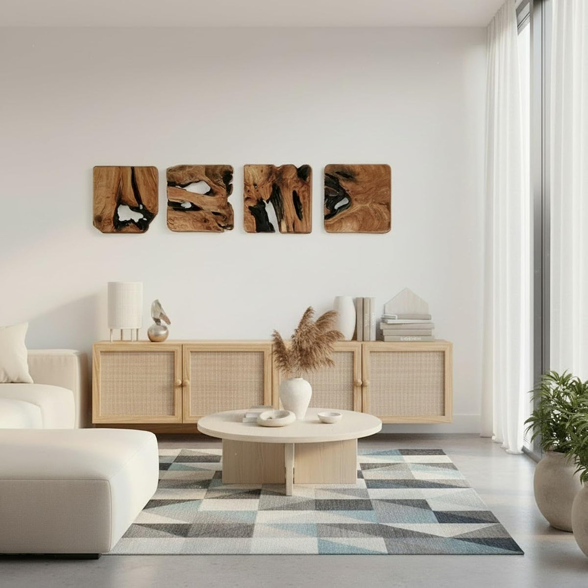 WELLAND 4 Pieces of Handmade Wall Sculptures