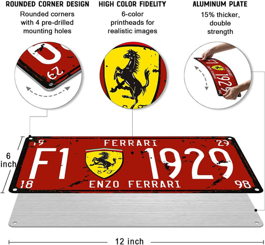 Metal Tin Signs car Plate enzo Ferrari Bar Pub Cafe Home Decor Retro Poster Vintage Wall 6 x 12 inches