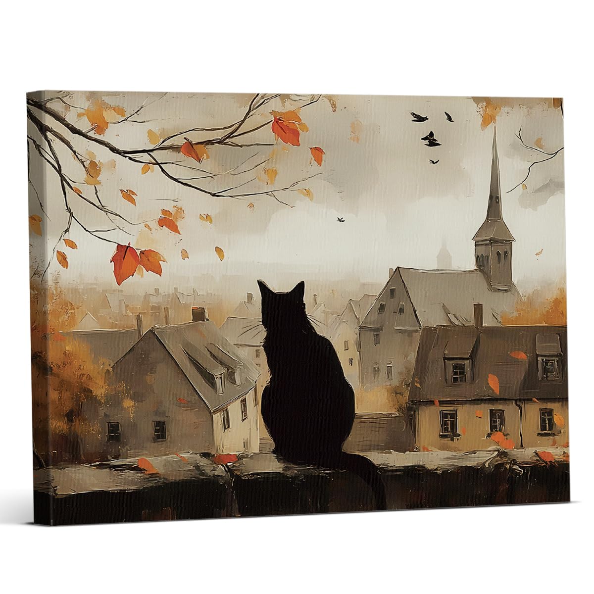 Funny Ghost Cat Halloween Bathroom Wall Art Ghost Are Canvas Print Framed
