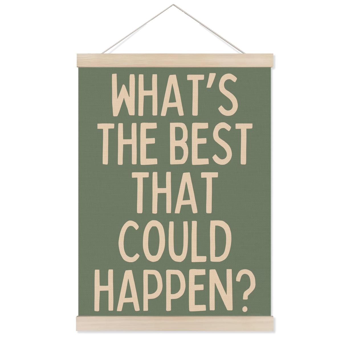 Welshower Boho Motivational Positive Poster Hanger Frame, What's the Best That Could Happen Positive Affirmations Wall Art Prints Decor for Living Room Bedroom Home Office Framed, 12x16 Inch