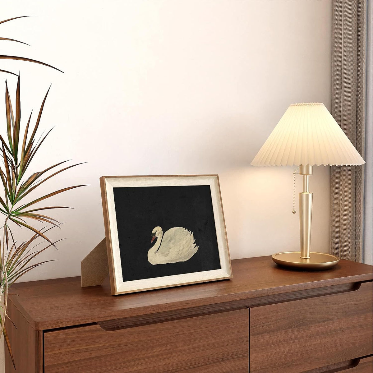 VIYYIEA Framed Wall Art for Living Room, Swan Wall Decor, 12×10 Inch