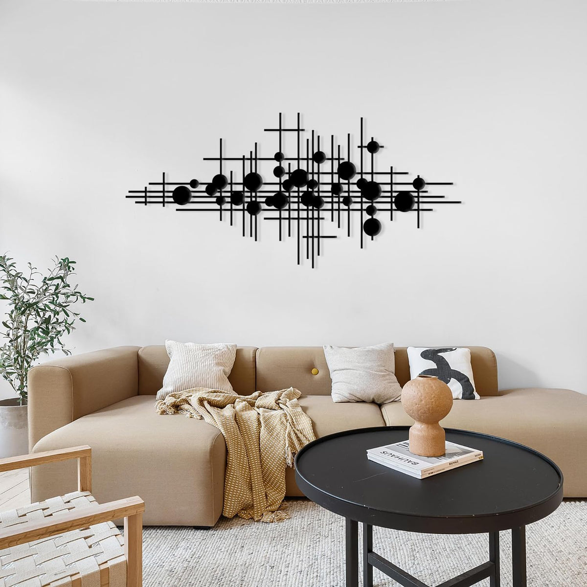 Rajukit Geometric Metal Wall Art Decor for Home