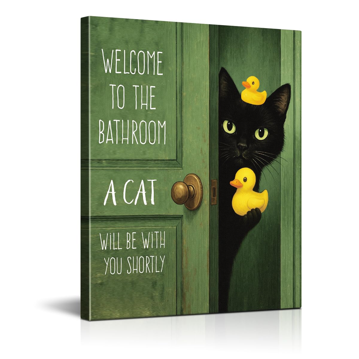 Funny Ghost Cat Halloween Bathroom Wall Art Ghost Are Canvas Print Framed