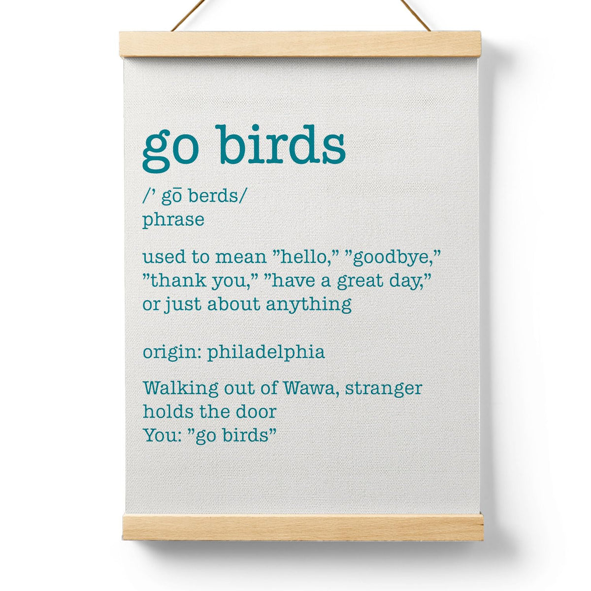 Ryeolo Football Go Birds Definition Wooden Poster Hanger Frame 12.5x17 Inch,Go Birds Poster Hanger Frame,Motivational Wooden Hanging Wall Art Decor For Home Room
