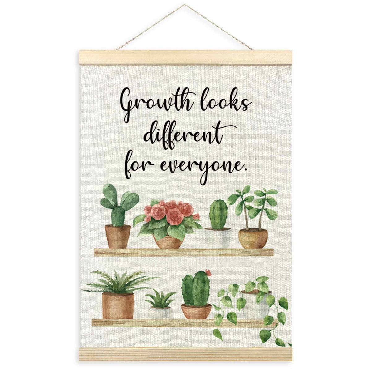 TLESKE Mental Health Wall Art Poster for Therapist Therapy Counseling Office, Motivational Inspirational Wall Decor for Classroom, Growth Looks Different for Everyone Poster with Hanger Frame 12x16
