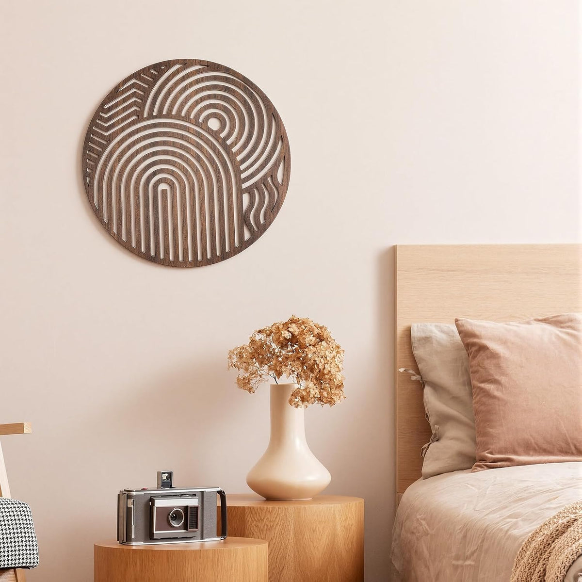 Yerliker Mcm Decor Mid Century Modern Wood Wall Art, Circular