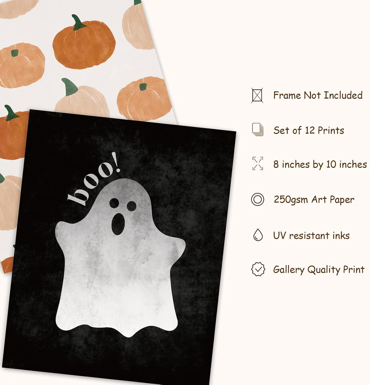 JarThenaAMCS 12Pcs Halloween Wall Art Prints, Unframed 8 x 10 Inch