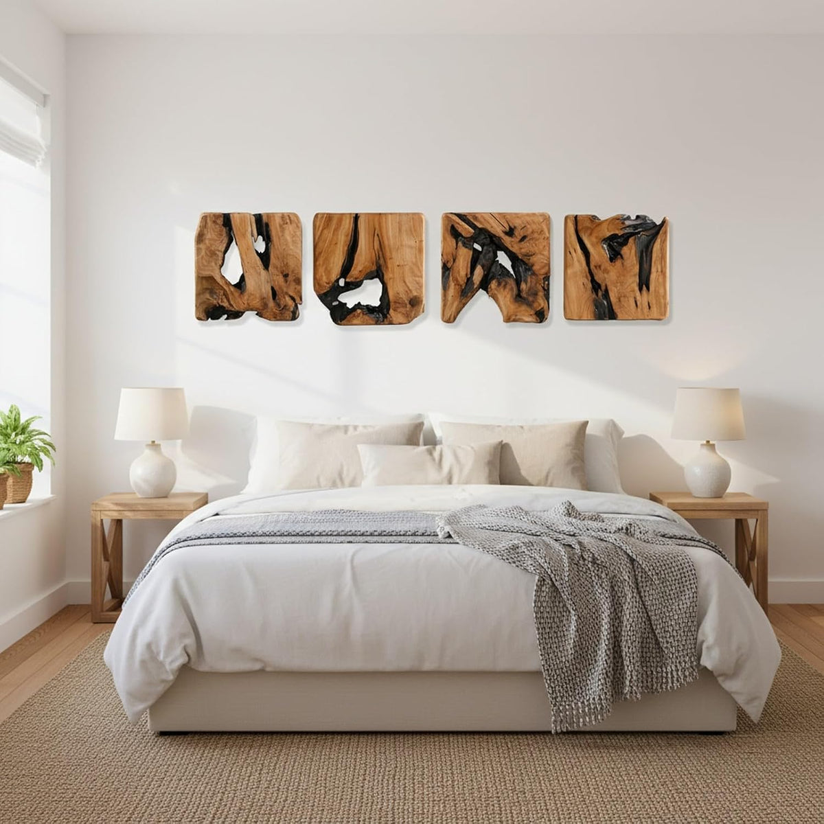 WELLAND 4 Pieces of Handmade Wall Sculptures