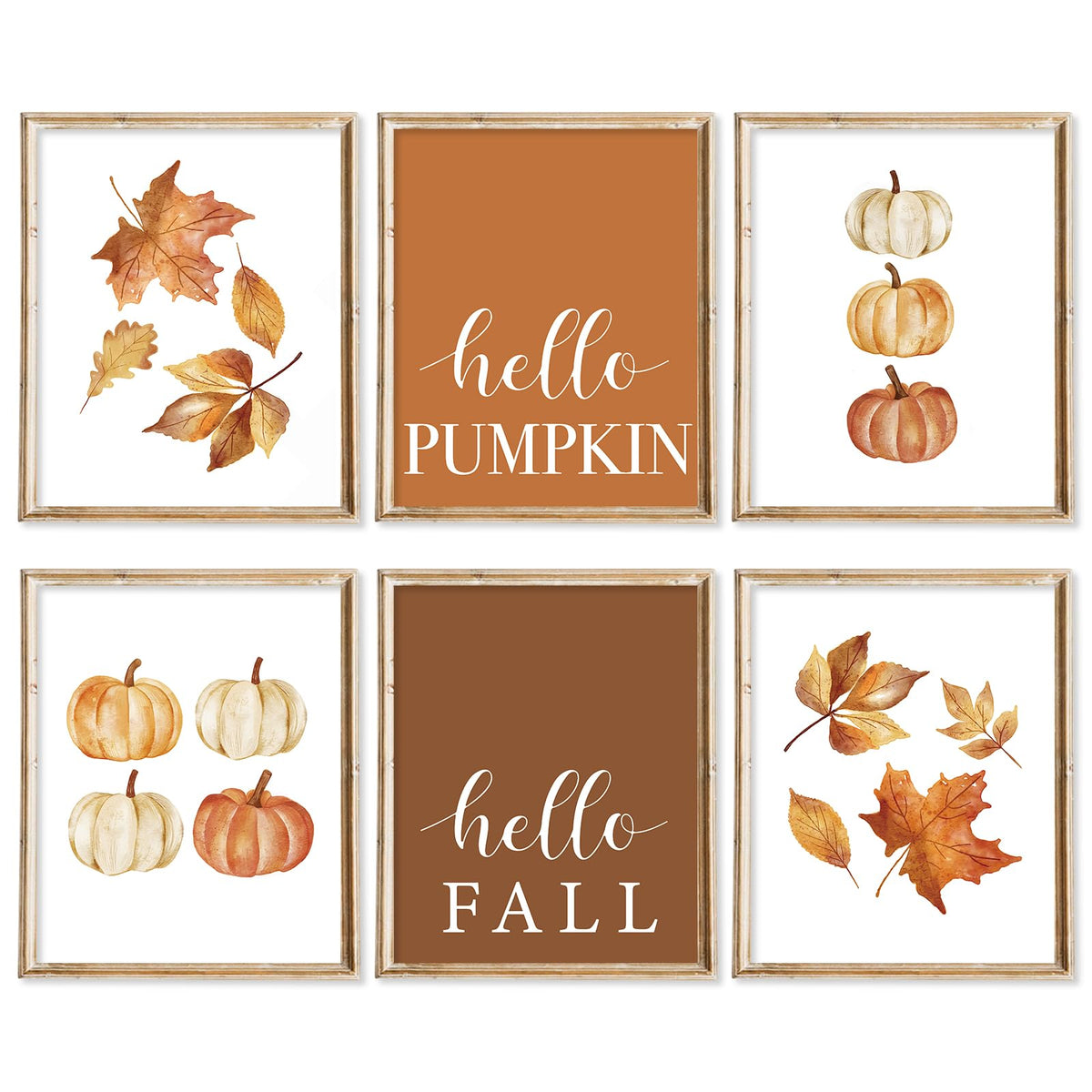 JarThenaAMCS 6Pcs Fall Thanksgiving Wall Art Prints, UNFRAMED 8 x 10 In