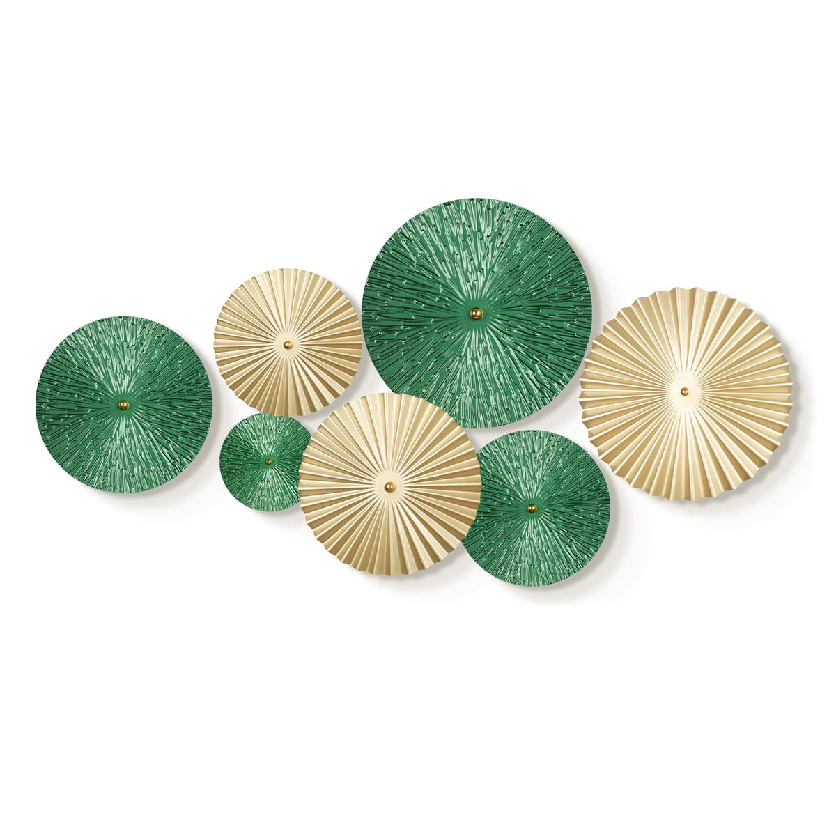 Gold Wall Decor for Living Room, 7PCS Metal Wall Art Plate Statement