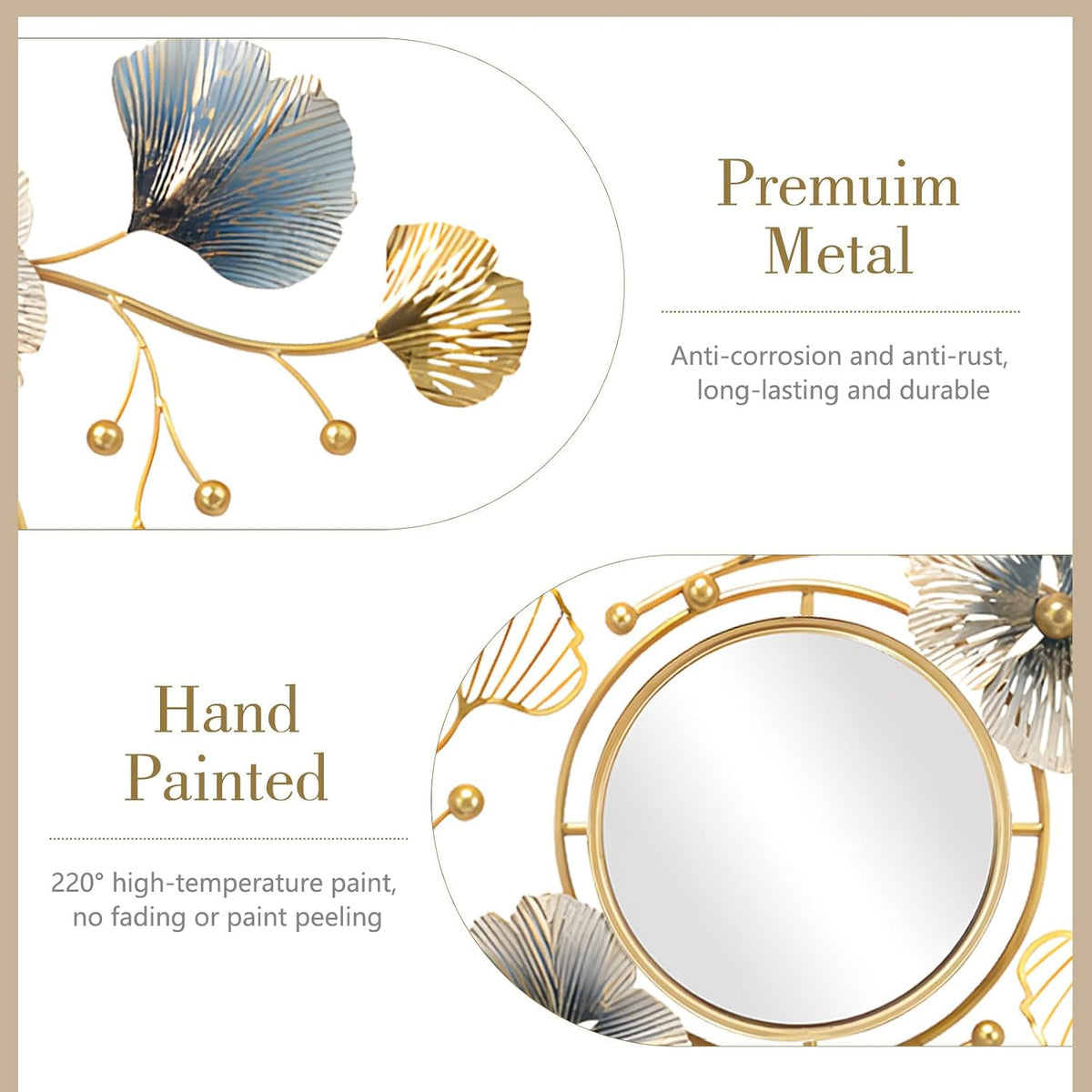 Lucky Monet Wall Art Decor Large Metal Wall Art Modern Geometric Circular Decor Wall Sculptures Wall Hanging Decoration for Living Room Dinning Room Bedroom Entryway Kitchen (Style 3)