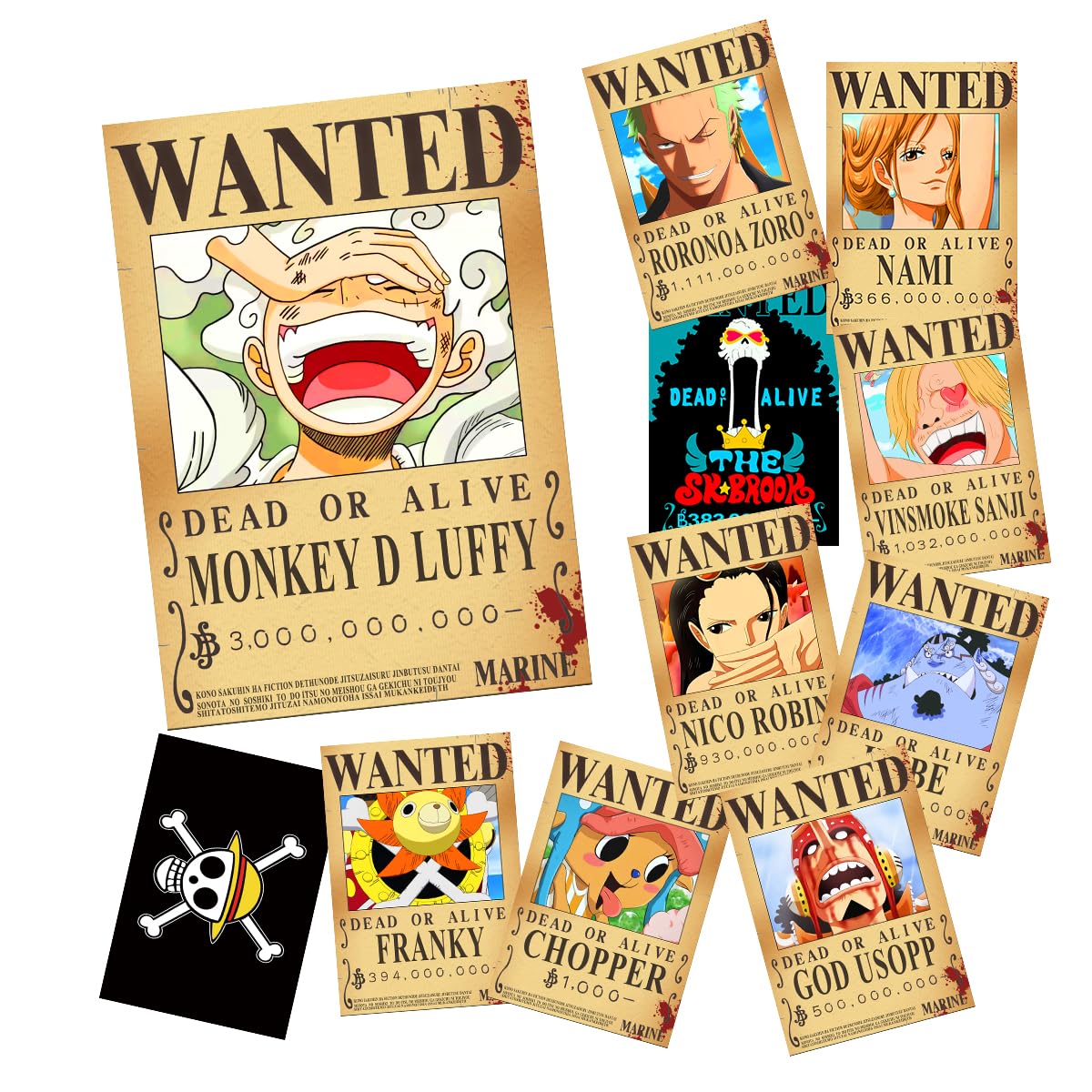 TYZZHOA 25PCS Anime [OP] Wanted Posters 30x21cm, New Bounty Edition