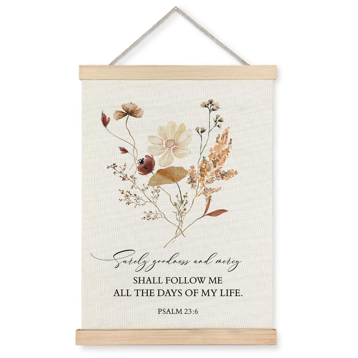Supwhd Christian Wall Art Decor for Bedroom Living Room Office, His Mercies are New Every Morning Scripture Wall Art Framed 12x16, Christian Gifts for Women